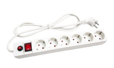 Сетевой фильтр  6гнезд  1,8м выключатель с индикацией ПВС 3*0,75 белый UNIVersal